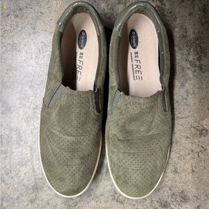 Olive Green Slip-On Women's Shoes